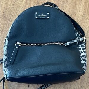 Kate Spade Black and Animal Print Backpack